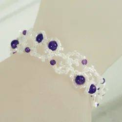 Bracelet M Gold filled 14K - Arabesque Amethyst-White - Bracelet M Gold filled 14K - Gold filled 14K